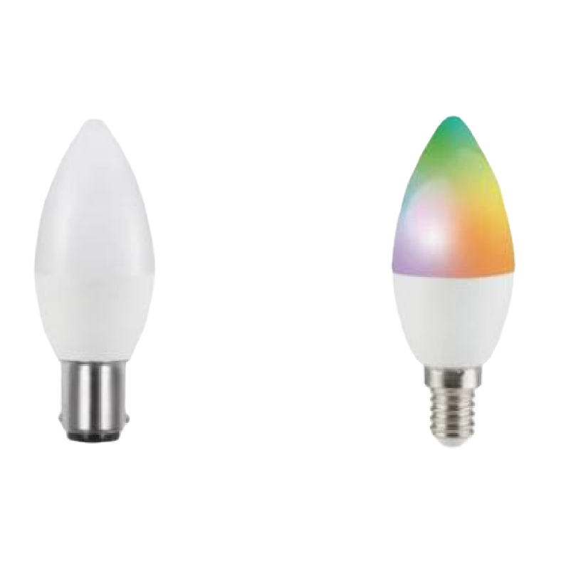 Прямая поставка с завода C37 5W с RGB CCT Tuya, светодиодная интеллектуальная лампочка WiFi