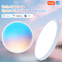 Plafonniers LED minimalistes blancs à spectre complet TUYA WIFI européens, DIY, pour chambre d'enfant, avec télécommande, colorés et protecteurs pour les yeux