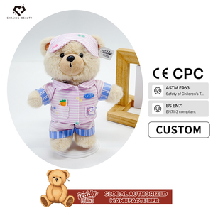 Teddy ISLAND Orsacchiotto di Peluche con Autorizzazione Globale, Ricamo a Quadretti Blu e Bianchi, Pigiama per Casa - Product Image 5