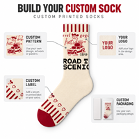 Chaussettes d'automne personnalisées OEM pour adultes - Polyester/Nylon/Coton/Bambou/Laine, résistantes aux déchirures, séchage rapide, impression numérique sans couture