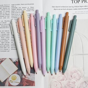 Stylo bille rétro Macaron Presses, pointe balle, stylo gel signature, papeterie de bureau et scolaire, logo personnalisé - Product Image 1