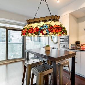 Lámpara de Mesa Tiffany Double Happiness Birds de 28'' con 6 Luces, Altura Ajustable, Lámpara Colgante para Hogar, Bar, Comedor - Product Image 1