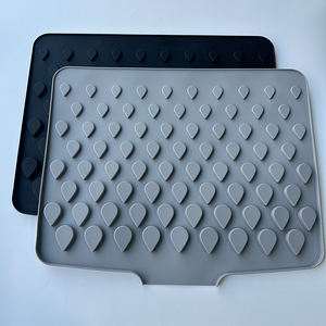Customizable Classic Black Soft <b>Silicone</b> Liquid-<b>Draining</b> <b>Mat</b> Non-Slip Heat-Resistant Waterproof Eco-Friendly Reusable Table Bar - Product Image 3