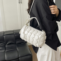 Sac Boston tendance à pois 3D pour femme, sac à bandoulière unique à texture bulle avec longue sangle, joli sac à main en cuir PU