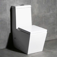 WC moderne en céramique monobloc à chasse directe, forme carrée, vente en gros, évacuation en P, évacuation en S, articles sanitaires