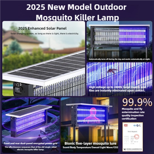 Sorgente luminosa solare esterna per zanzare trappola 3000V impermeabile con alimentazione a batteria ricaricabile giardino insetto <span class=keywords><strong>Zapper</strong></span> - Product Image 4