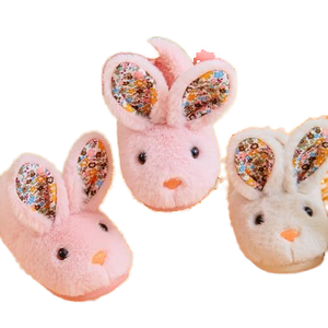 Vente en gros de pantoufles en peluche de lapin à grandes oreilles personnalisées, chaussures d'<span class=keywords><strong>anime</strong></span> cartoon, pantoufles cool pour la maison, chat mignon en peluche pour femmes - Product Image 3