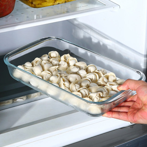Plaques en verre borosilicate de haute qualité, plateaux de cuisson pour micro-ondes, récipients de stockage en verre pour raviolis, <span class=keywords><strong>accessoires</strong></span> de cuisine - Product Image 3