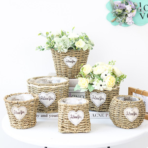 Fournitures de rangement pour la décoration intérieure panier de plantes tissé naturel jardinière suspendue en rotin fait à la main pour plantes d'intérieur - Product Image 2
