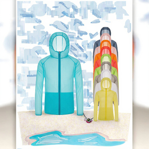 แจ็กเก็ตวิ่งผู้ชายสำหรับผู้หญิง, สไตล์ลำลองพร้อมคอตั้งกระเป๋าบางป้องกันแสงแดดสำหรับกีฬาที่ทำจากไนลอน - Product Image 3