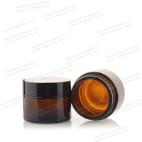 Glas bernsteinfarbenes goldenes leeres Glas mit silbernem Doppeldeckel für einteilige Dose Lebensmittel Dose 30 50 100
