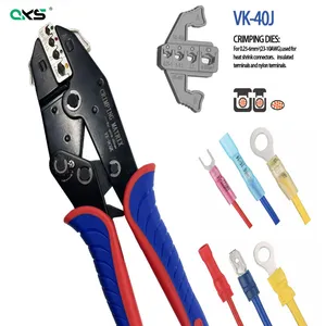 Tang Crimping Terminal Terisolasi JU-Y VK-40 9 Inci Alat Garpu Terminal Ujung Kabel Cepat Berubah