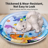 Tapis rafraîchissant interactif 2-en-1 de luxe pour chat avec injection d'eau et gonflage, et pompe à air intégrée pour l'été