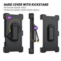 Étui de protection robuste et résistant à trois couches avec béquille et clip ceinture pour Infinix Note 60 Ultra, Note 60 Pro 5G, Hot 70, Smart 20 4G