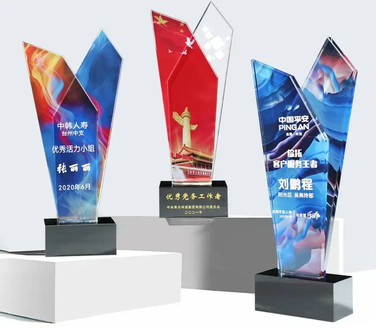 Honor of Crystal New Transparent Colored Crystal Trophy Creative Technology Awards High End Medals