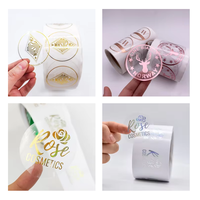 Label kosmetik cetak kustom label kemasan produk perawatan kulit mewah gulungan stiker cetak Foil emas perak emas mawar emas