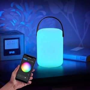 Modern Cylinder Style Portable Carrie Led Lantern Smart App Control Usb Rechargeable <b>Battery</b> <b>Operated</b> Cordless Led Table Lamp - Product Image 2
