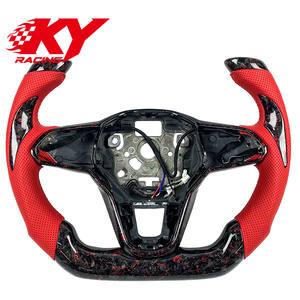 Volant sport en cuir et fibre de carbone forgé sur mesure, style F1, compatible avec Volkswagen Golf 8 MK8 GTI R MK7 - Product Image 1