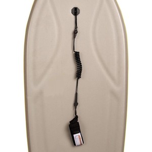 Surf Leash 4ft 5.5mm TPU avec boucle élastique pour enfants et adultes, unisexe, noir uni, design minimaliste - Product Image 3
