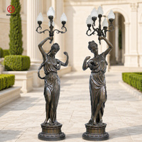 Lampe de table en bronze coulé, sculpture d'ange, lampe statue de déesse ailée, lumière décorative artistique vintage pour la maison, le bureau et le salon