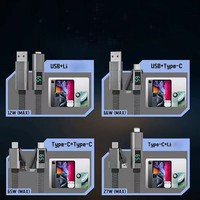 100W 5A Multifunktions-Ladekabel mit geflochtenem LED-Display, 4-in-1 Schnellladekabel, USB-C auf Typ-C Lade- und Datenkabel, 1M 1,5M 2M
