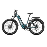 Bicicleta Eléctrica de Doble Motor 48V 25AH con Neumáticos Anchos de 26 Pulgadas, 7 Velocidades, Freno de Disco Hidráulico, Pantalla a Color, para Subir Pendientes, Venta al por Mayor OEM