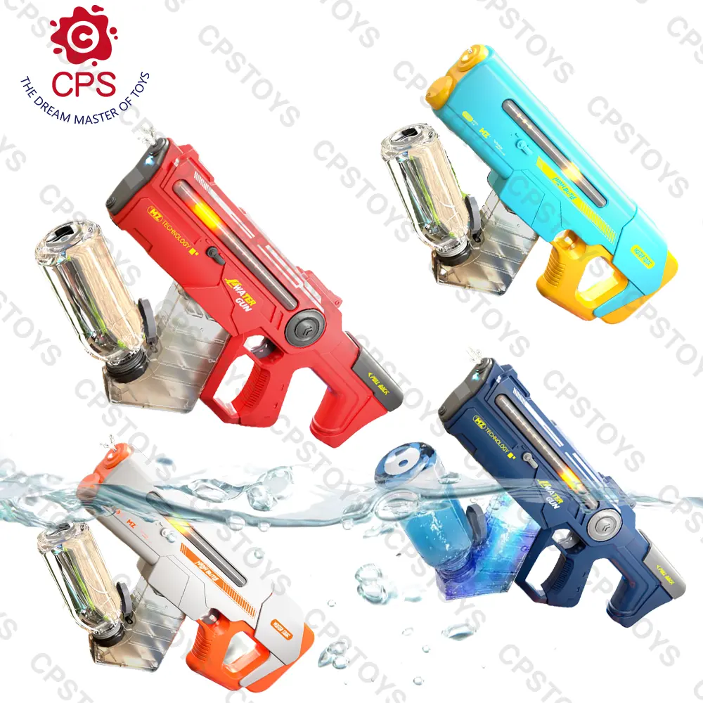 Pistola ad acqua elettrica con luci LED 3.7V Bettery pistola ad acqua per bambini automatica per adulti pistola ad acqua 650 + CC di grande capacità