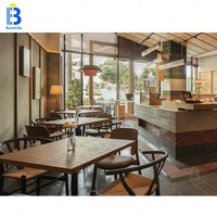 Tables et chaises de bistrot modernes personnalisées avec éclairage LED pour les cafés