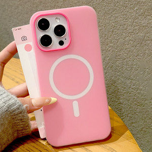 เคสกันกระแทกแบบแม่เหล็กหลากสีสไตล์ Ins วัสดุ TPU สำหรับ iPhone 14/15/16/17 Promax - Product Image 2