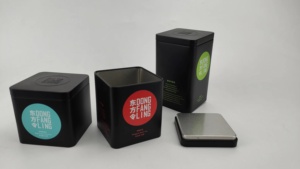 Tùy Chỉnh vuông kim loại trà <span class=keywords><strong>tins</strong></span> cho bao bì thực phẩm rỗng Matte Vàng đen trắng tin có thể cho kẹo sô cô la Snack lưu trữ - Product Image 6