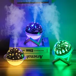 Starry Sky Type Planet LED Lights H2O Spray Mist Air Humidifier Planet Lamp USB Automatic Power-Off Air Humidifier