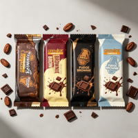 Sacs d'emballage personnalisés thermoscellables pour barres chocolatées, bonbons, noix, protéines, énergie, champignons, en forme de coussin