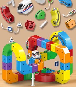 Jouet éducatif de construction interactif de haute qualité pour enfants, garçons et filles, avec blocs de train magnétique électrique - Product Image 3