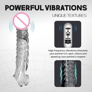 Penis Mouw Extender Cock <span class=keywords><strong>Ring</strong></span> Clear <span class=keywords><strong>Dildo</strong></span> Seksspeeltjes Penis Verlenging Mouw Met Kogel Vibrator Penis <span class=keywords><strong>Ring</strong></span> - Product Image 3