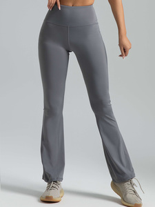 <span class=keywords><strong>Leggings</strong></span> acampanados de cintura alta para mujer, con logo personalizado, de alta calidad, suaves, transpirables, a prueba de sentadillas, para gimnasio y yoga. - Product Image 3