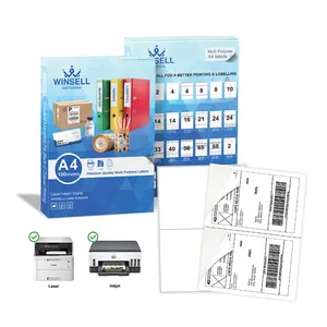 White, 1 x 2-5/8 Inch Printable White Sticker Labels, Laser/Inkjet Printing - Matte, 30 per Page Easy Peel Address Labels ,
