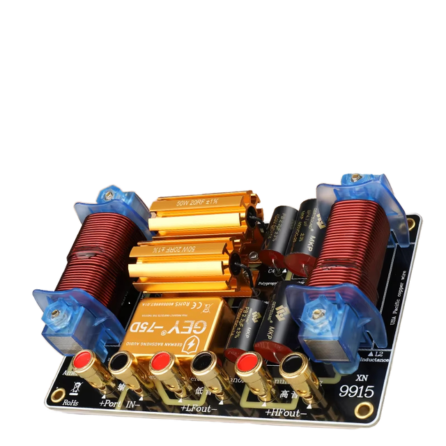 9915 Crossover Network Copper 2 Way Audio Frequency Divider 12-15inch 900W High/Low Speakers Frequency Divider DIY Sound