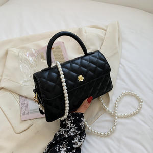 लक्जरी ठोस रंग हैंडबैग पु चमड़े गरज श्रृंखला छोटे प्रालंब बैग कढ़ाई धागा जाली कंधे Crossbody बैग महिलाओं के लिए - Product Image 5