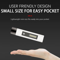 Mini lampe de poche LED COB Portable à charge USB pour l'extérieur, lampe torche pour urgence