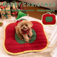 Lit pour animaux de compagnie moderne et mignon pour l'hiver, léger et épais, cadeau de Noël, coussin douillet pour chien et chat, peluche douce, festif, vente en gros