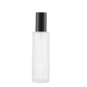 Cilindro de vidrio esmerilado con tapa negra para el cuidado de la piel, botella de vidrio de 100 ml para suero, botella de vidrio con tapa negra - Product Image 5