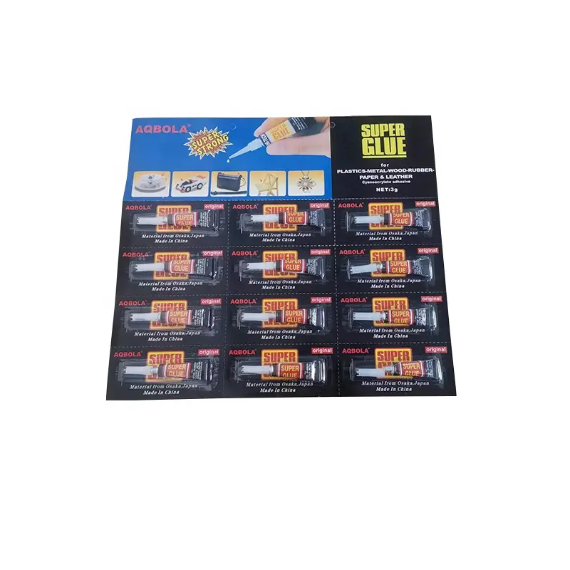 Super kleber 3g 502 Pegamento Professional Factory Direct Lieferant 12 Stück Blister verpackung Haushalt Verwenden Sie Schnell klebe kleber