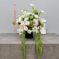 Décorations florales artificielles de haute qualité populaires, hydrangeas et bouquets de roses artificiels écologiques pour la décoration de mariage