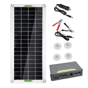 320*140 мм 12 в 30 Вт Гибкая поликристаллическая солнечная панель с двойным USB-регулятором, зарядка мобильного телефона, солнечная батарея