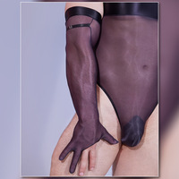 Combinaison pour homme à entrejambe ouvert, soyeuse, confortable, élégante, sexy, en polyamide/nylon, nouvelle tendance 3451