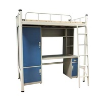 Vente en gros de lits superposés intégrés avec cadre en fer pour dortoir étudiant armoire fabriquée pour le confort et la commodité