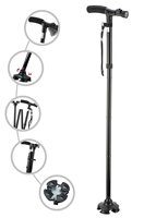 Canne de Marche Béquilles Pliables en Aluminium Médical Personnalisées d'Usine en Gros avec Lumière LED Réglable