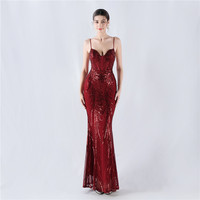 32038-S # Robe de soirée longue à sequins 3XL4, grande taille, pour spectacle, banquet