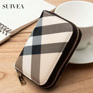 Fashionable and <b>Compact</b> Multifunctional Card case Coin <b>Wallet</b> Vintage Plaid Coin Purse Handheld Small Purse - Product Image 1