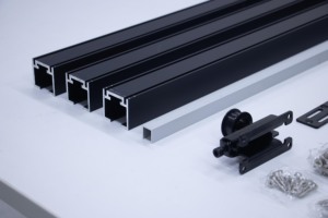 Hệ thống cửa trượt hợp kim nhôm thiết kế hiện đại, ray âm, cửa phòng ngủ nội thất bằng nhôm, phụ kiện cửa trượt kiểu nhà kho cho khách sạn - Product Image 4